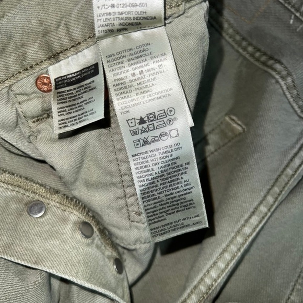 Levis 501 Button Fly Shorts Sage Green 31-32 Waist NWT Grunge Normcore Casual - Picture 6 of 11